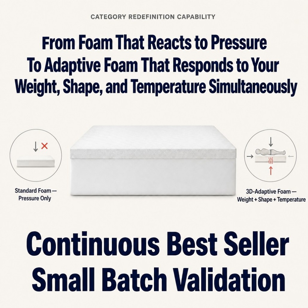 3D Adaptive Foam Mattress Topper /