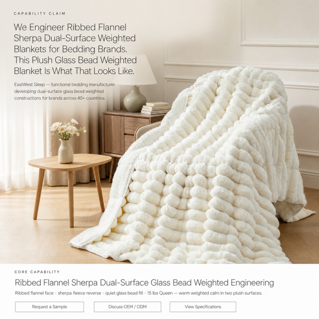 ribbed sherpa weighted blanket