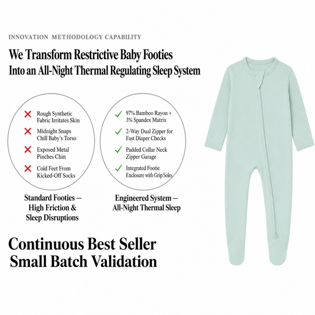 bamboo fiber footed baby romper