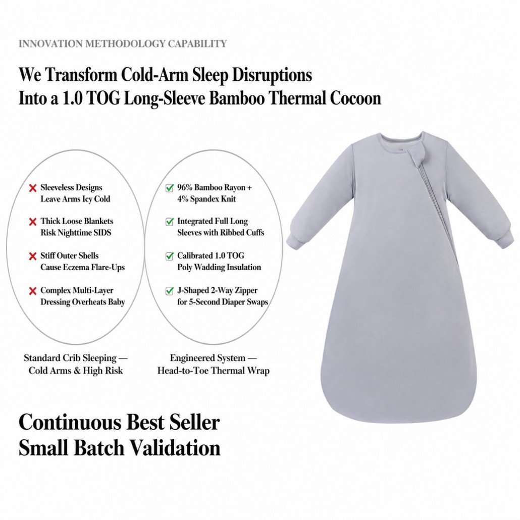 bamboo fiber long sleeve baby sleep sack