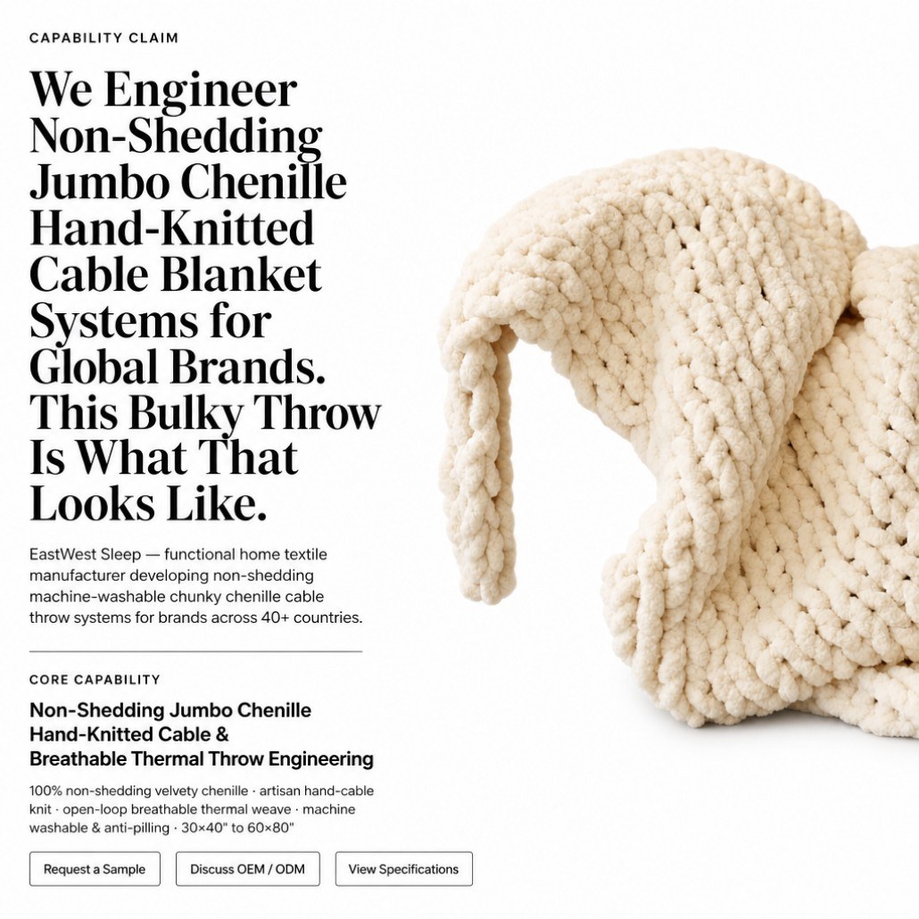 Chunky Knit Chenille Throw Blanket
