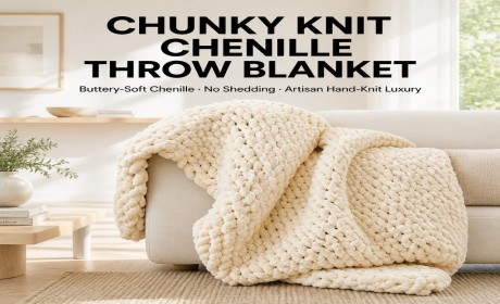How to Style a Chunky Knit Chenille Throw Blanket at Hom